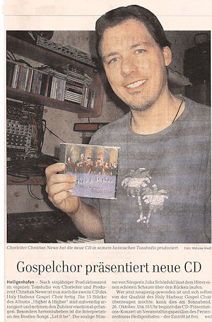 CD Ankündigung Lübecker Nachrichten
